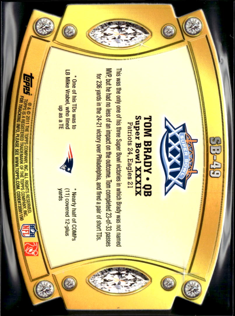 Tom Brady 2011 Topps Super Bowl XXXIX Die-Cut New England Patriots