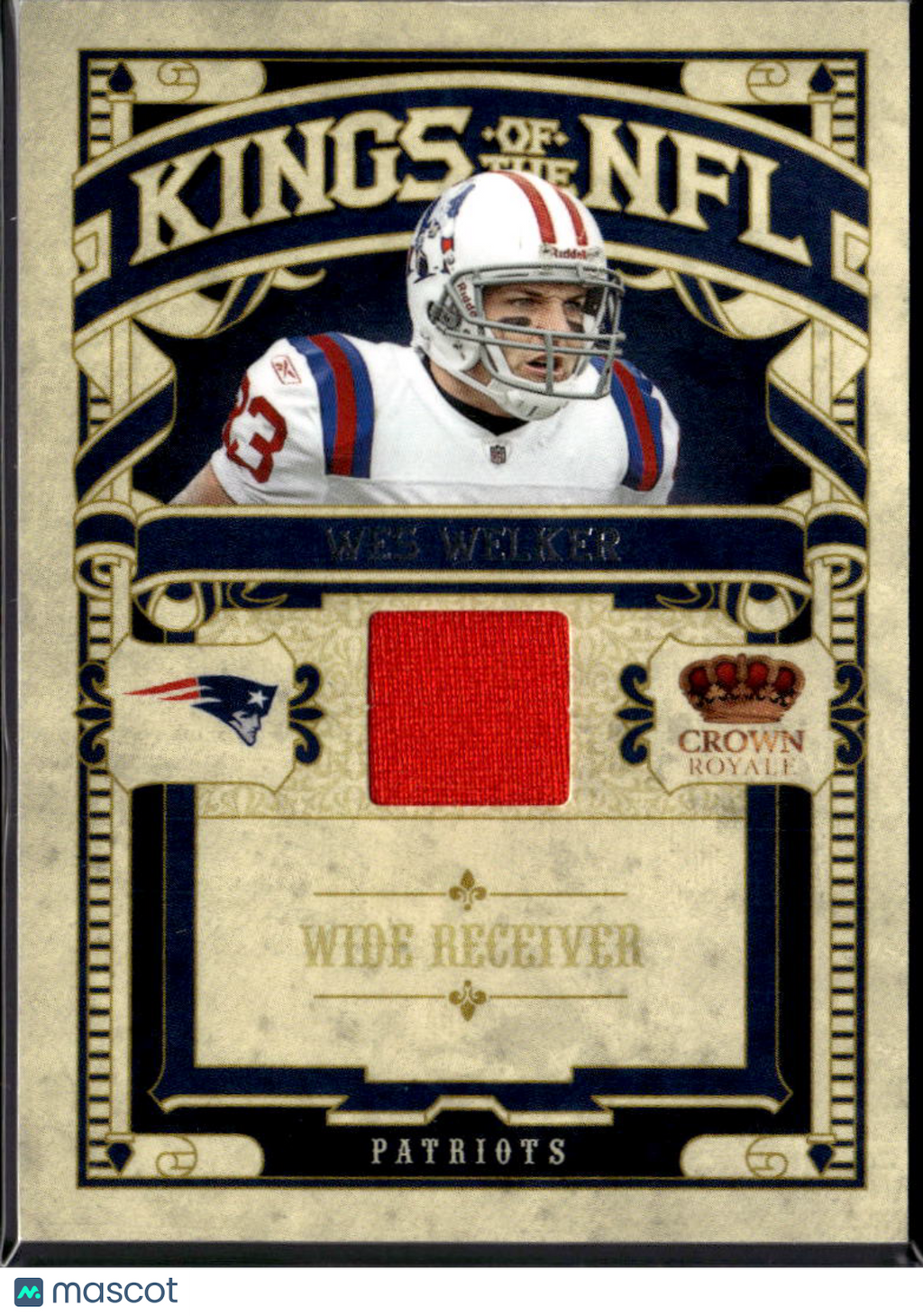 Wes Welker 2010 Crown Royale Game Worn Jersey Patch /299 New England Patriots