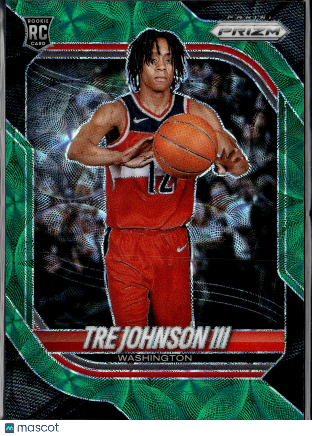 Tre Johnson III 2026 Prizm Green Scope Rookie RC 3/8 Washington Wizards