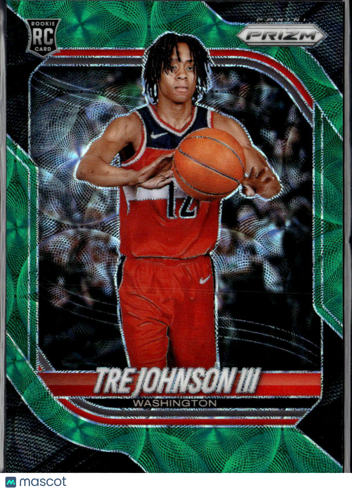 Tre Johnson III 2026 Prizm Green Scope Rookie RC 3/8 Washington Wizards