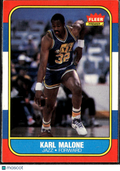 Karl Malone 1986-87 Fleer Rookie Card RC #68 Utah Jazz