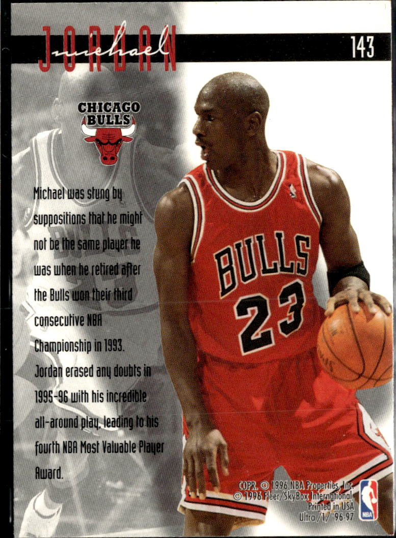 Michael Jordan 1996 Fleer Ultra #143 Chicago Bulls