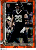 Danny Stutsman 2025 Topps Chrome Sapphire Orange RC 14/25 Sooners Saints
