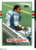 Barry Sanders 1989 Topps Traded Rookie Card RC #83T Detroit Lions