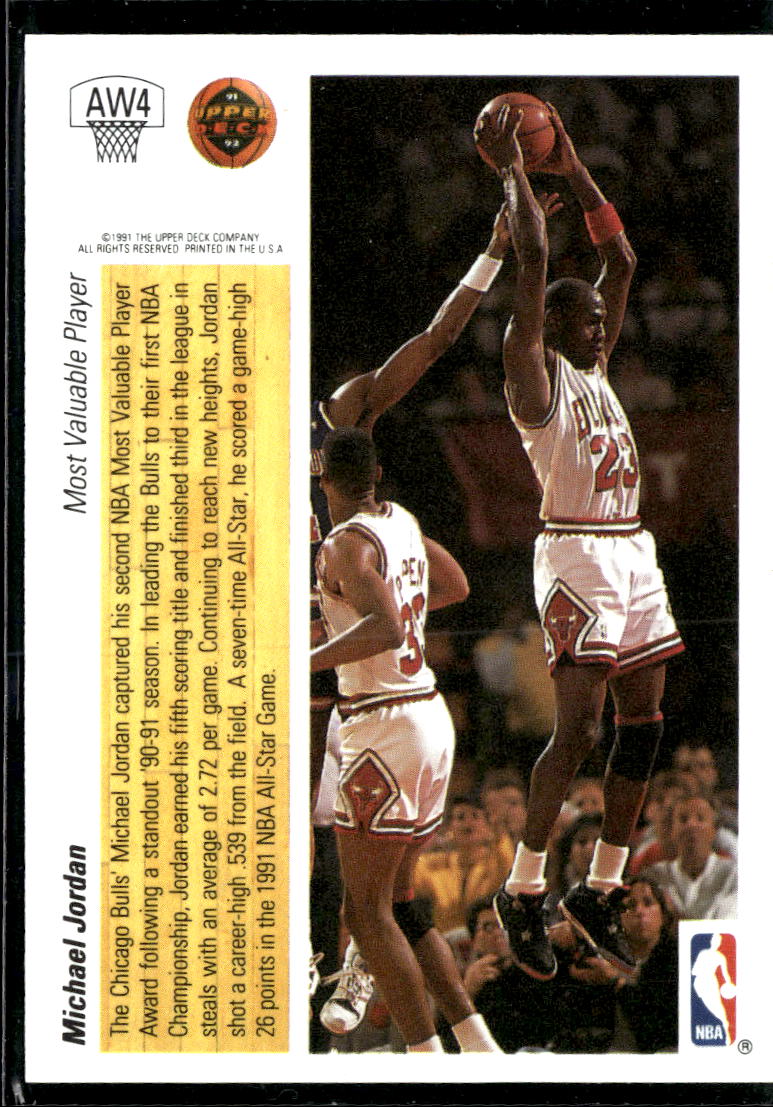 Michael Jordan 1991 Upper Deck Hologram #AW4 Chicago Bulls