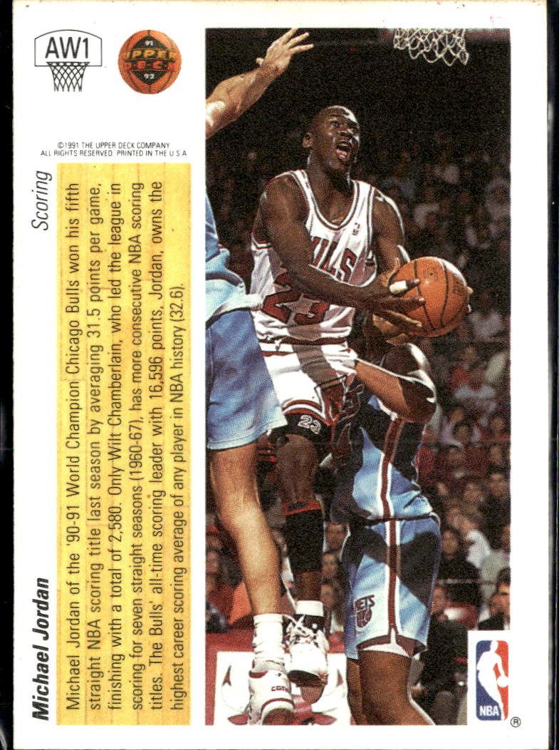 Michael Jordan 1991 Upper Deck Hologram #AW1 Chicago Bulls