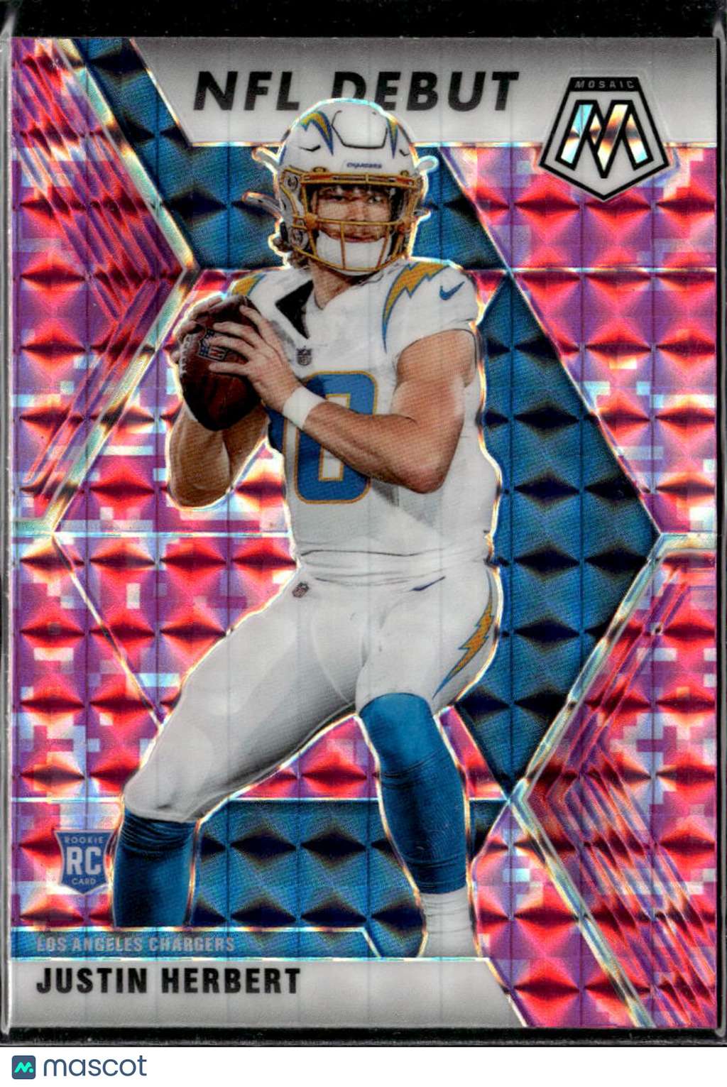 Justin Herbert 2020 Mosaic Rookie RC Pink Camo Los Angeles Chargers