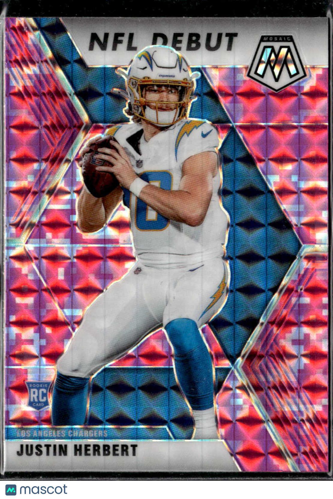 Justin Herbert 2020 Mosaic Rookie RC Pink Camo Los Angeles Chargers
