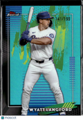 Wyatt Langford 2026 Topps Finest Aqua Refractor 141/199 Texas Rangers