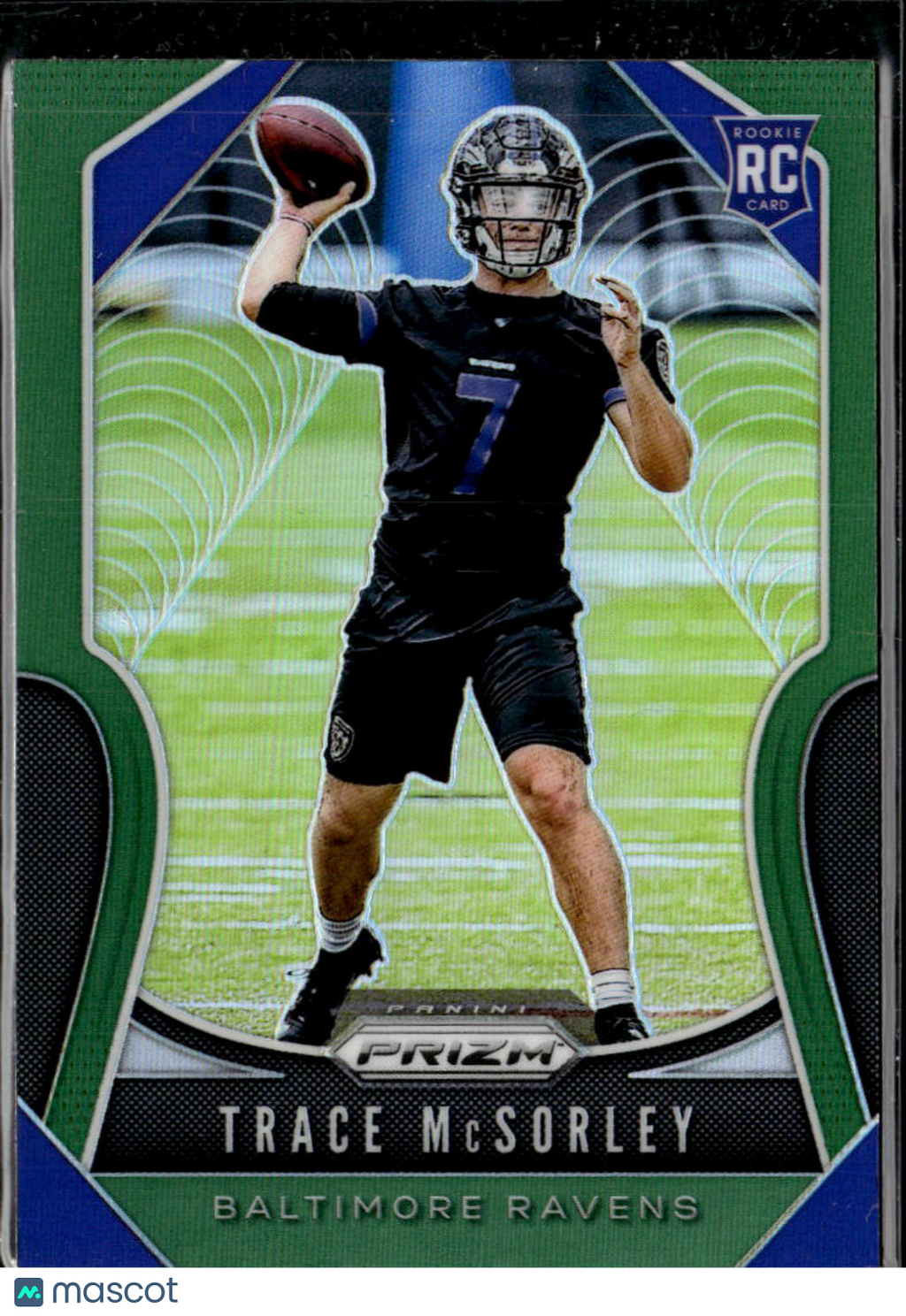 Trace McSorley 2019 Panini Prizm RC Green Prizm Baltimore Ravens