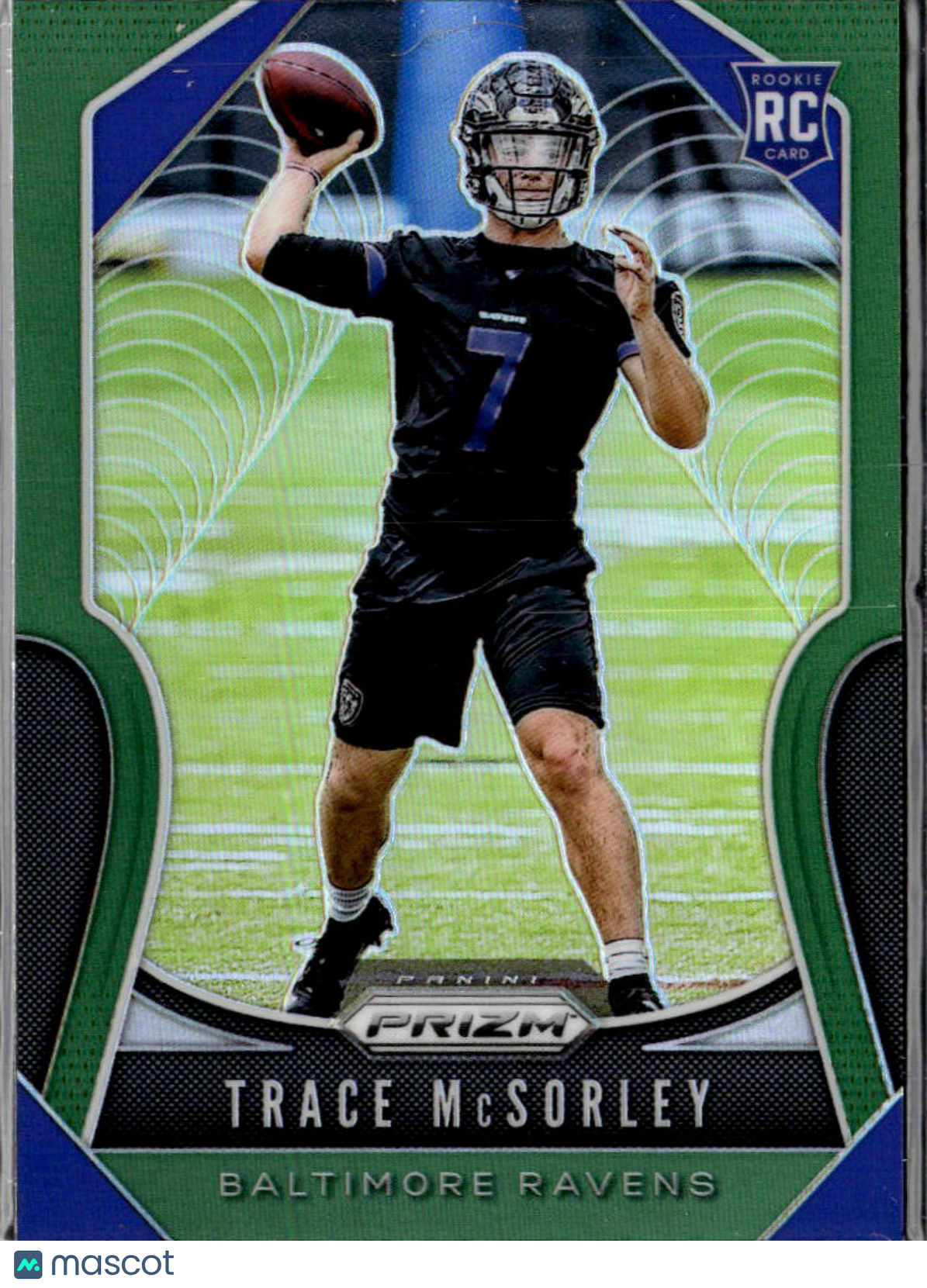 Trace McSorley 2019 Panini Prizm RC Green Prizm Baltimore Ravens