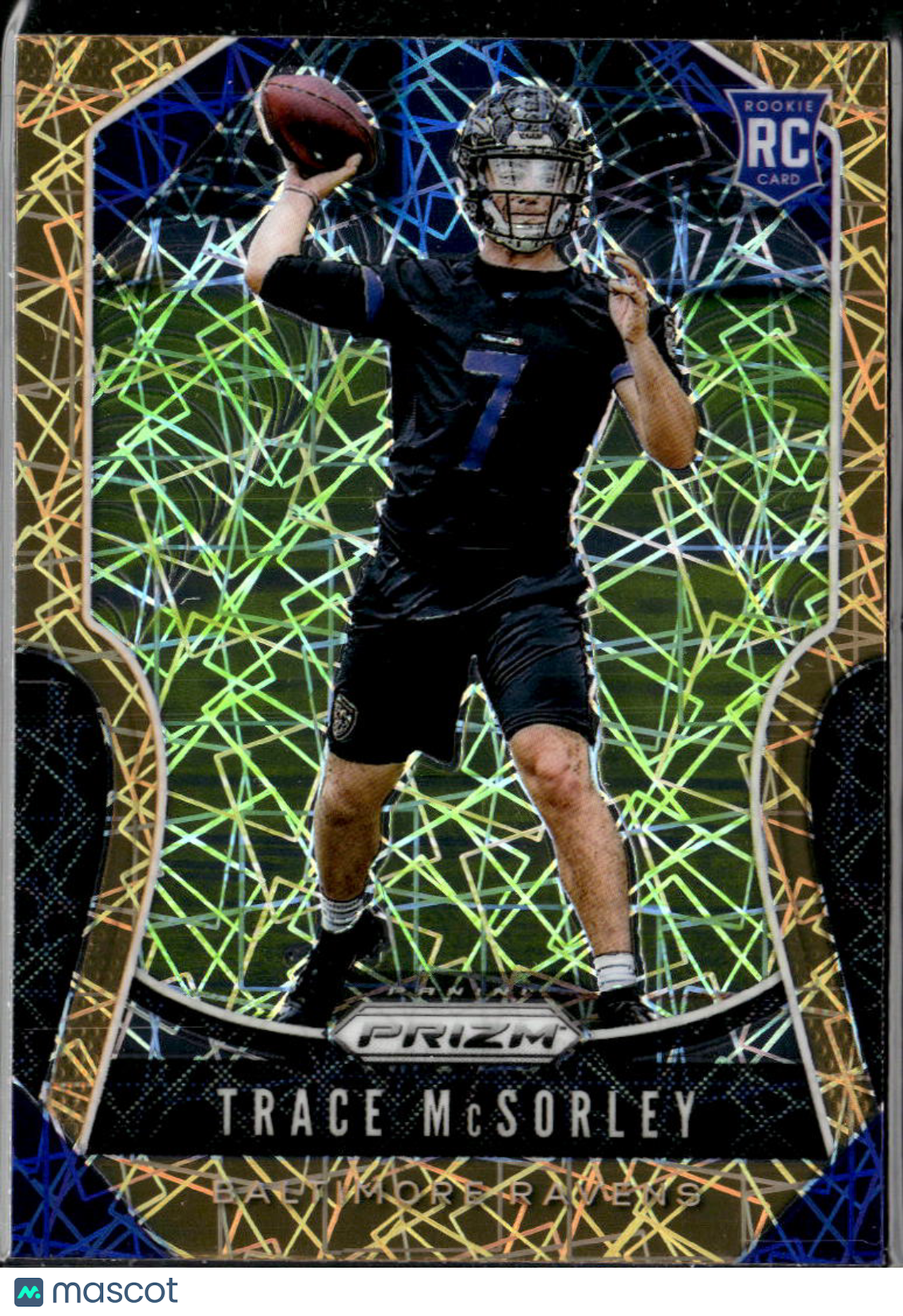 Trace McSorley 2019 Panini Prizm RC Orange Lazer Baltimore Ravens