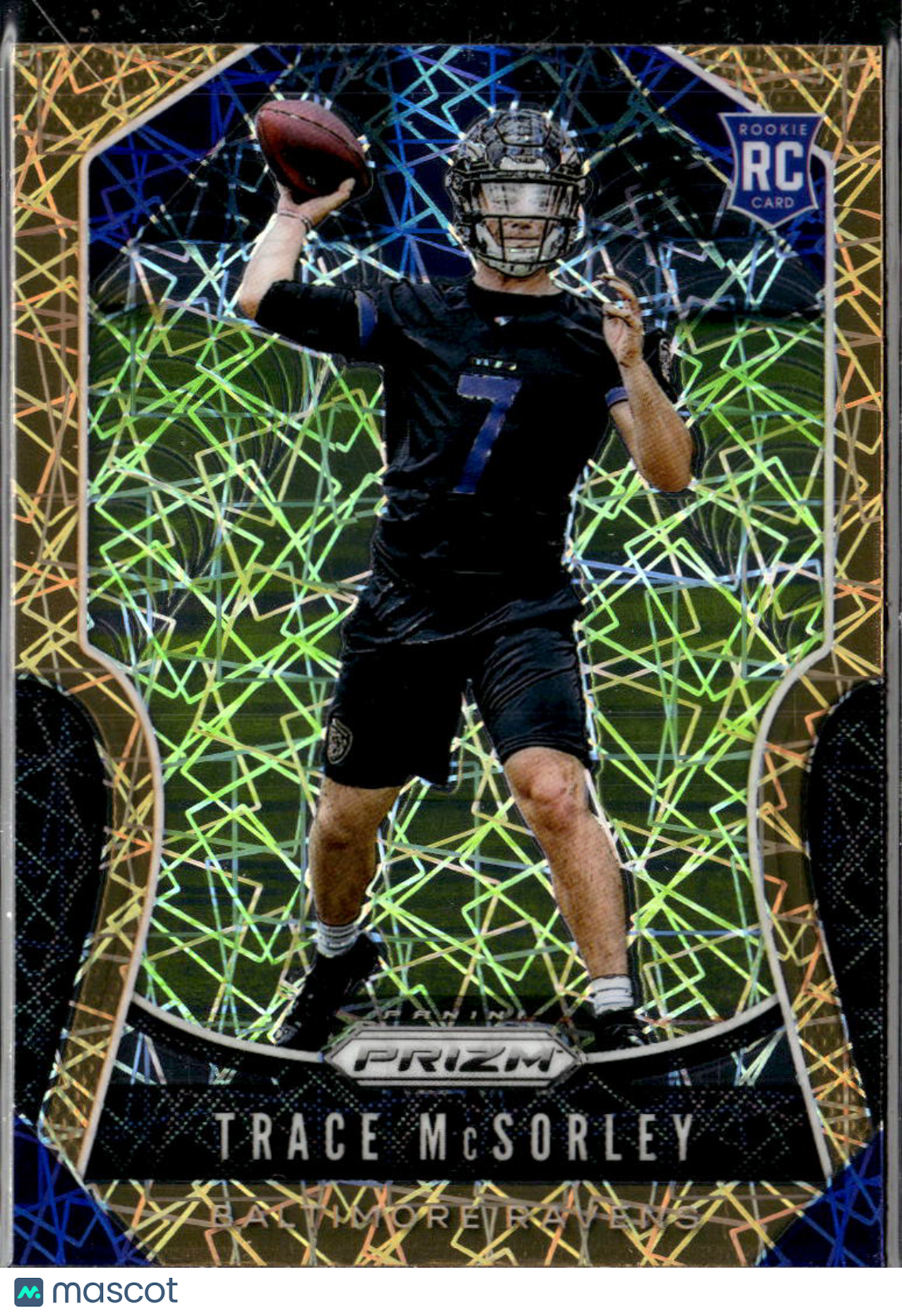 Trace McSorley 2019 Panini Prizm RC Orange Lazer Baltimore Ravens