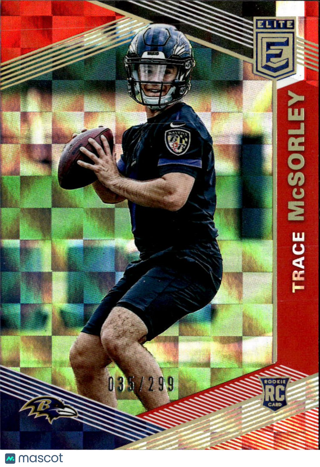 Trace McSorley 2019 Elite Red Rookie RC /299 Baltimore Ravens