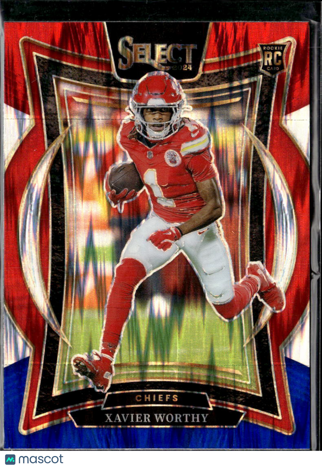 Xavier Worthy 2025 Select Red White Blue Prizm Rookie RC Kansas City Chiefs