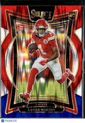 Xavier Worthy 2025 Select Red White Blue Prizm Rookie RC Kansas City Chiefs