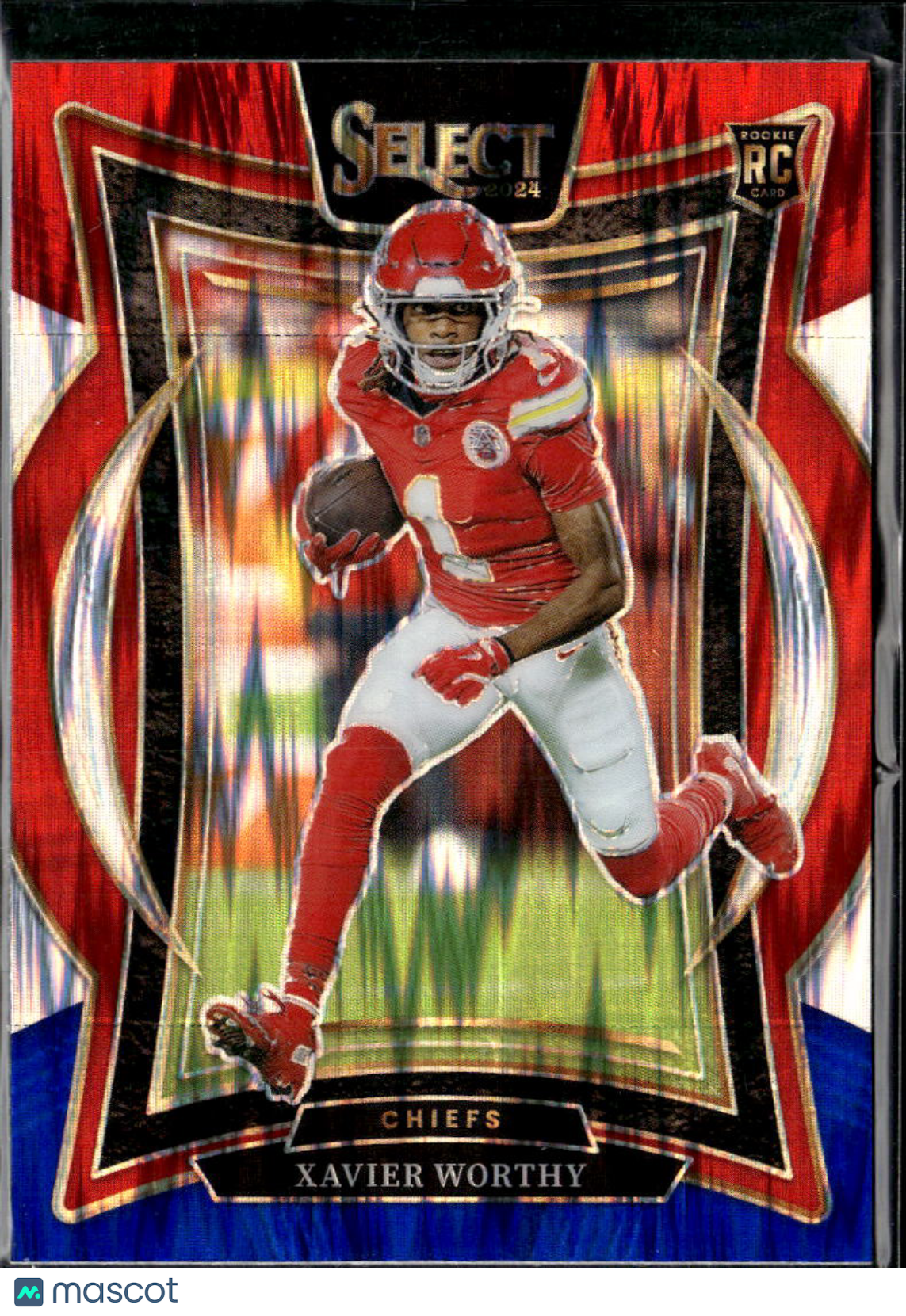 Xavier Worthy 2025 Select Red White Blue Prizm Rookie RC Kansas City Chiefs