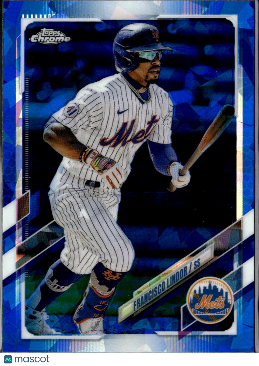 Francisco Lindor 2021 Topps Chrome Update Series Blue Sapphire New York Mets