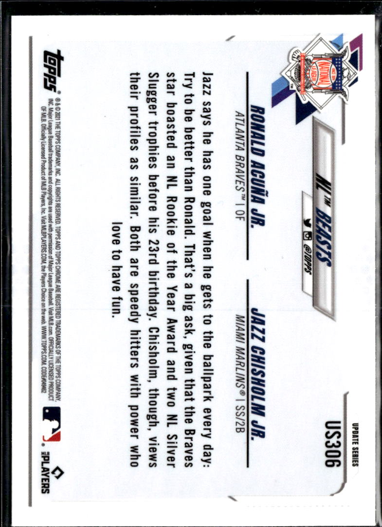 Ronald Acuna Jr. Jazz Chisholm 2021 Topps Chrome Sapphire #US306 Braves
