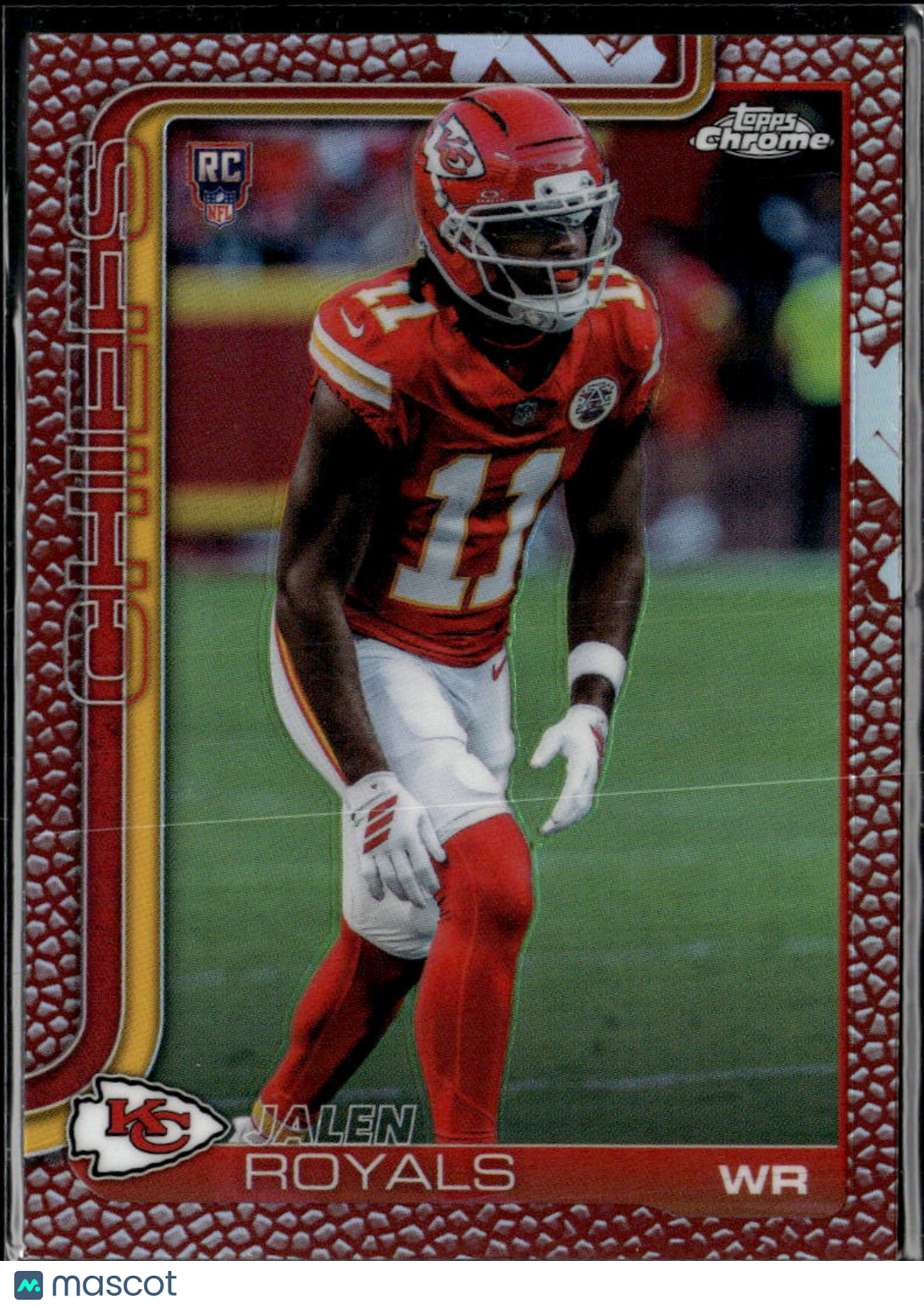Jalen Royals 2025 Topps Chrome Pigskin Refractor Rookie RC Kansas City Chiefs