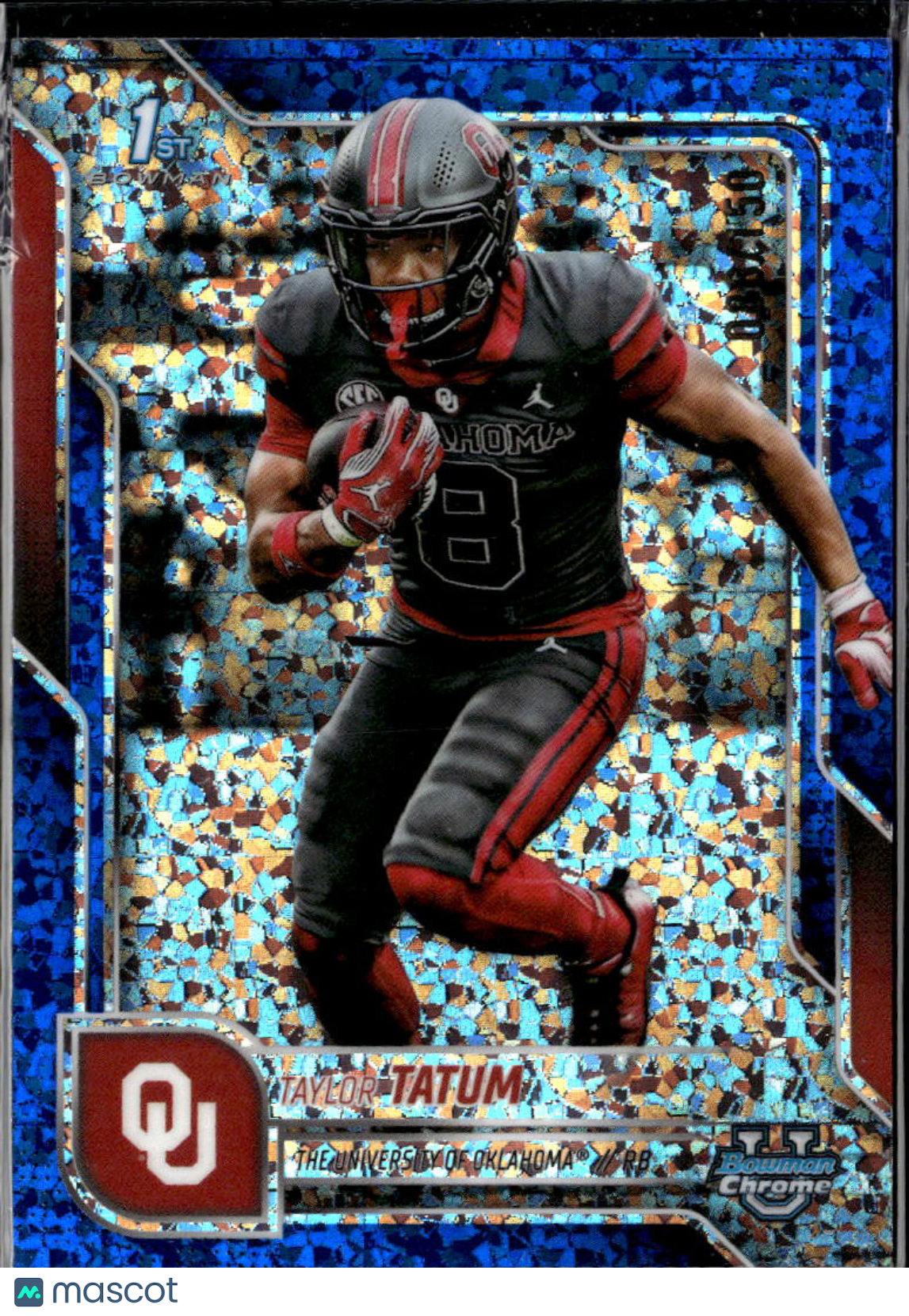 Taylor Tatum 2025 Bowman Chrome Blue Shimmer /150 Oklahoma Sooners