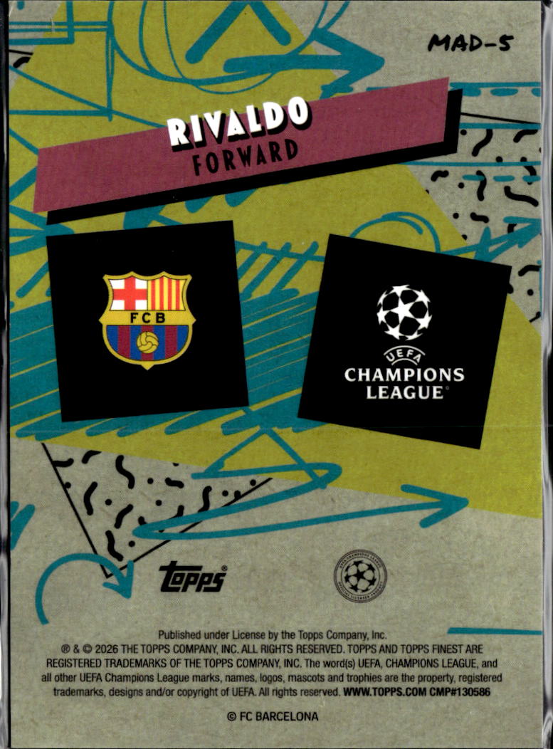 Rivaldo 2026 Topps Finest 90's Madness FC Barcelona