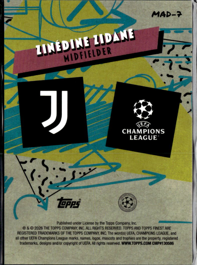 Zinedine Zidane 2026 Topps Finest 90's Madness Juventus