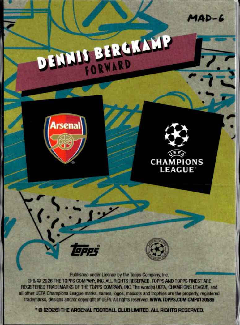 Dennis Bergkamp 2026 Topps Finest UEFA Champions League 90's Madness Arsenal