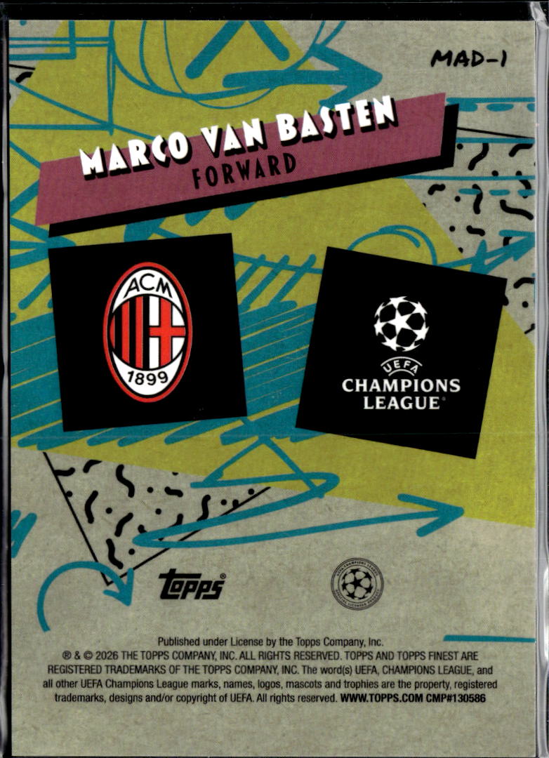 Marco van Basten 2026 Topps Finest 90's Madness AC Milan