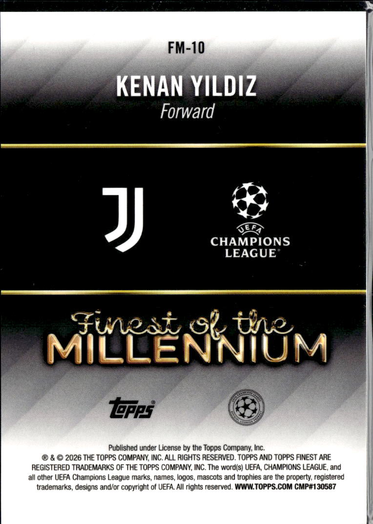 Kenan Yıldız 2026 Topps Finest UEFA Finest of the Millennium Juventus