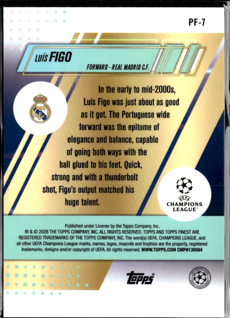 Luís Figo 2026 Topps Finest Prized Footballers Real Madrid