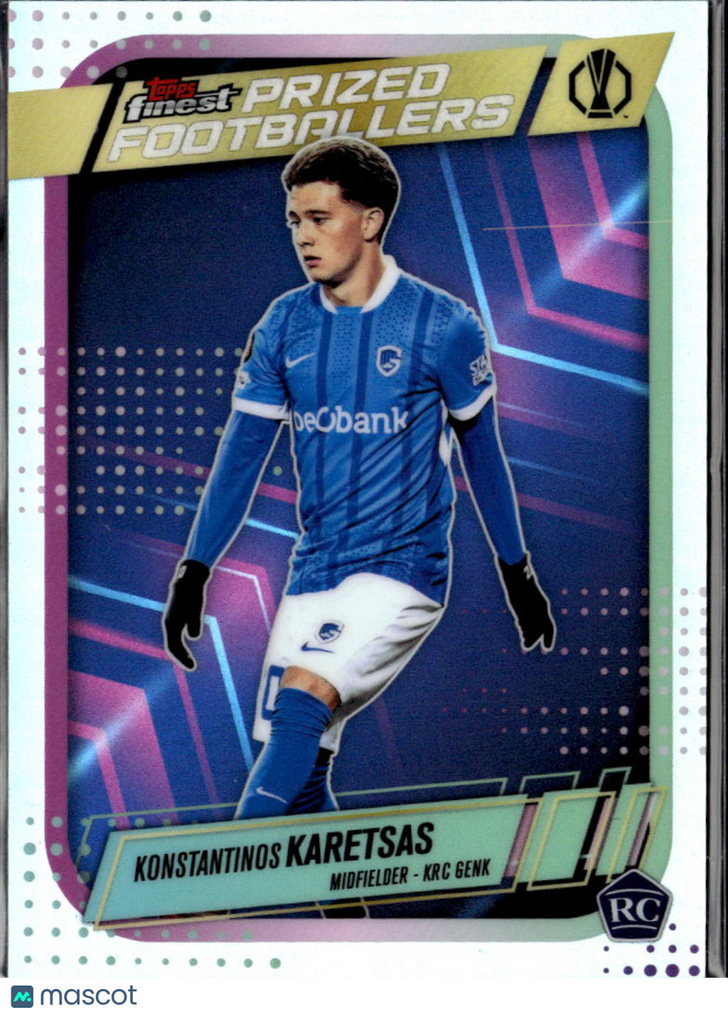 Konstantinos Karetsas 2024 Topps Finest Prized Footballers RC KRC Genk
