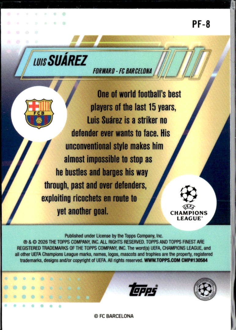 Luis Suárez 2026 Topps Finest Prized Footballers FC Barcelona