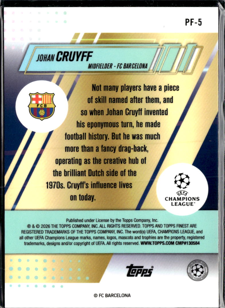 Johan Cruyff 2026 Topps Finest Prized Footballers FC Barcelona