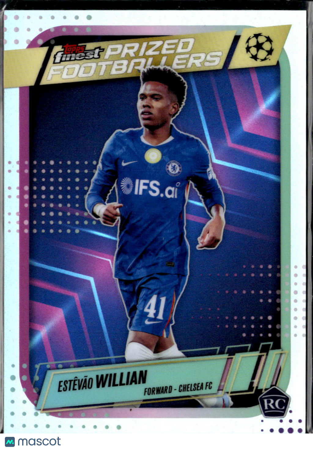 Estêvão Willian 2026 Topps Finest Prized Footballers RC Chelsea FC