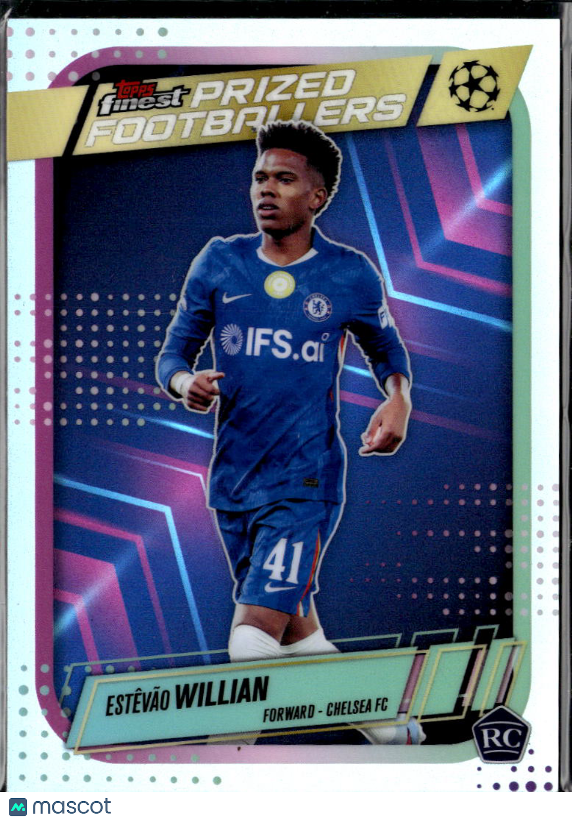 Estêvão Willian 2026 Topps Finest Prized Footballers RC Chelsea FC