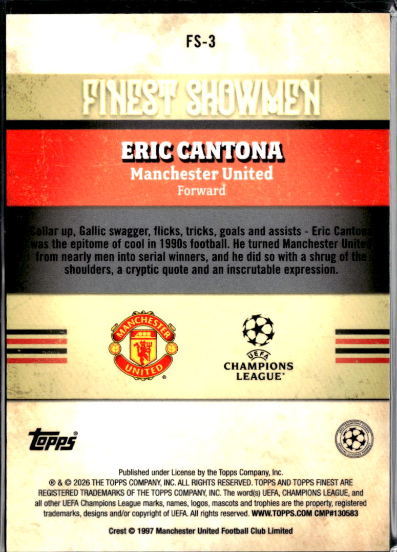 Eric Cantona 1997 Topps Finest Finest Showmen Manchester United