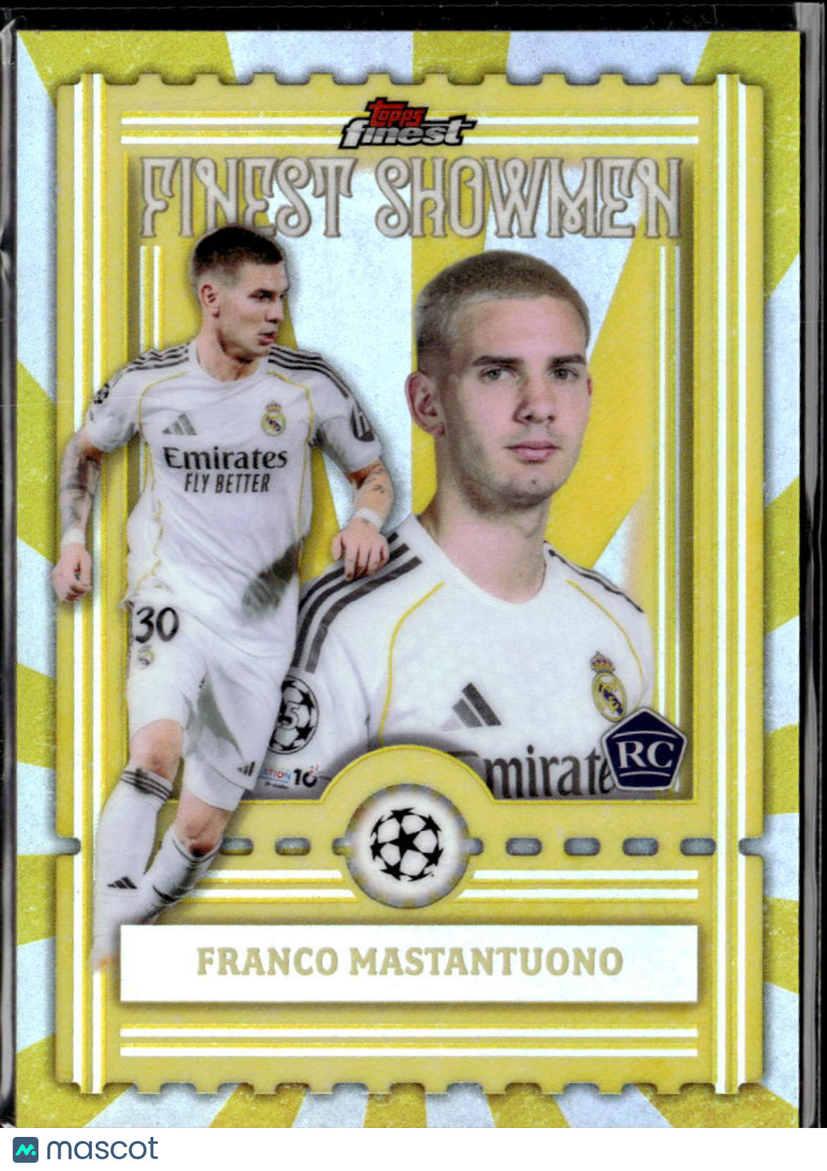 Franco Mastantuono 2026 Topps Finest Finest Showmen RC Real Madrid C.F.