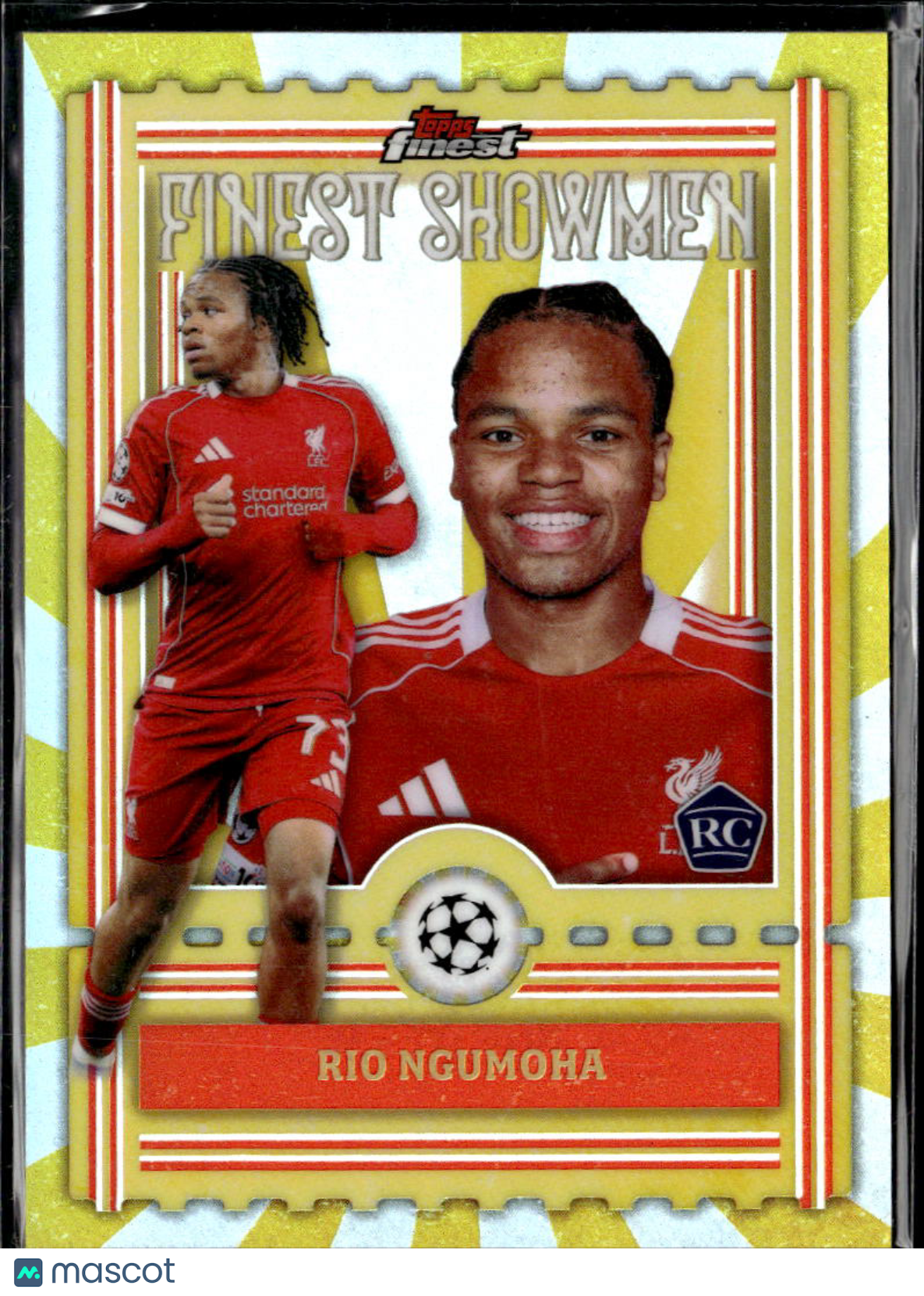 Rio Ngumoha 2026 Topps Finest Finest Showmen RC Liverpool FC