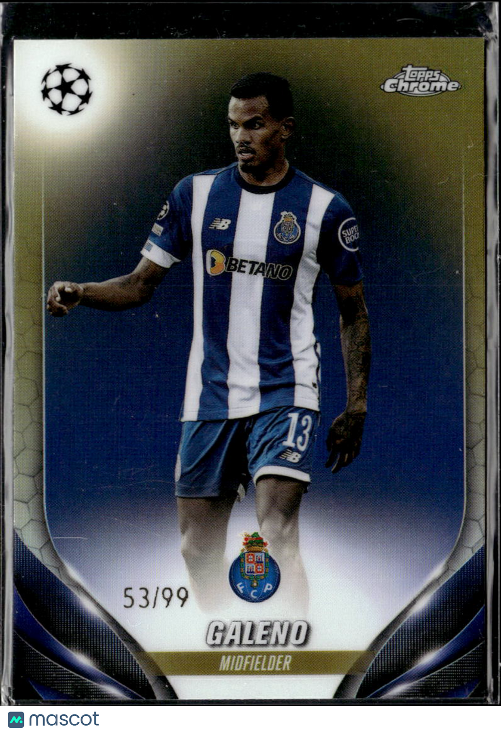 Galeno 2024 Topps Chrome UEFA Club Competitions Gold Refractor 53/99 FC Porto