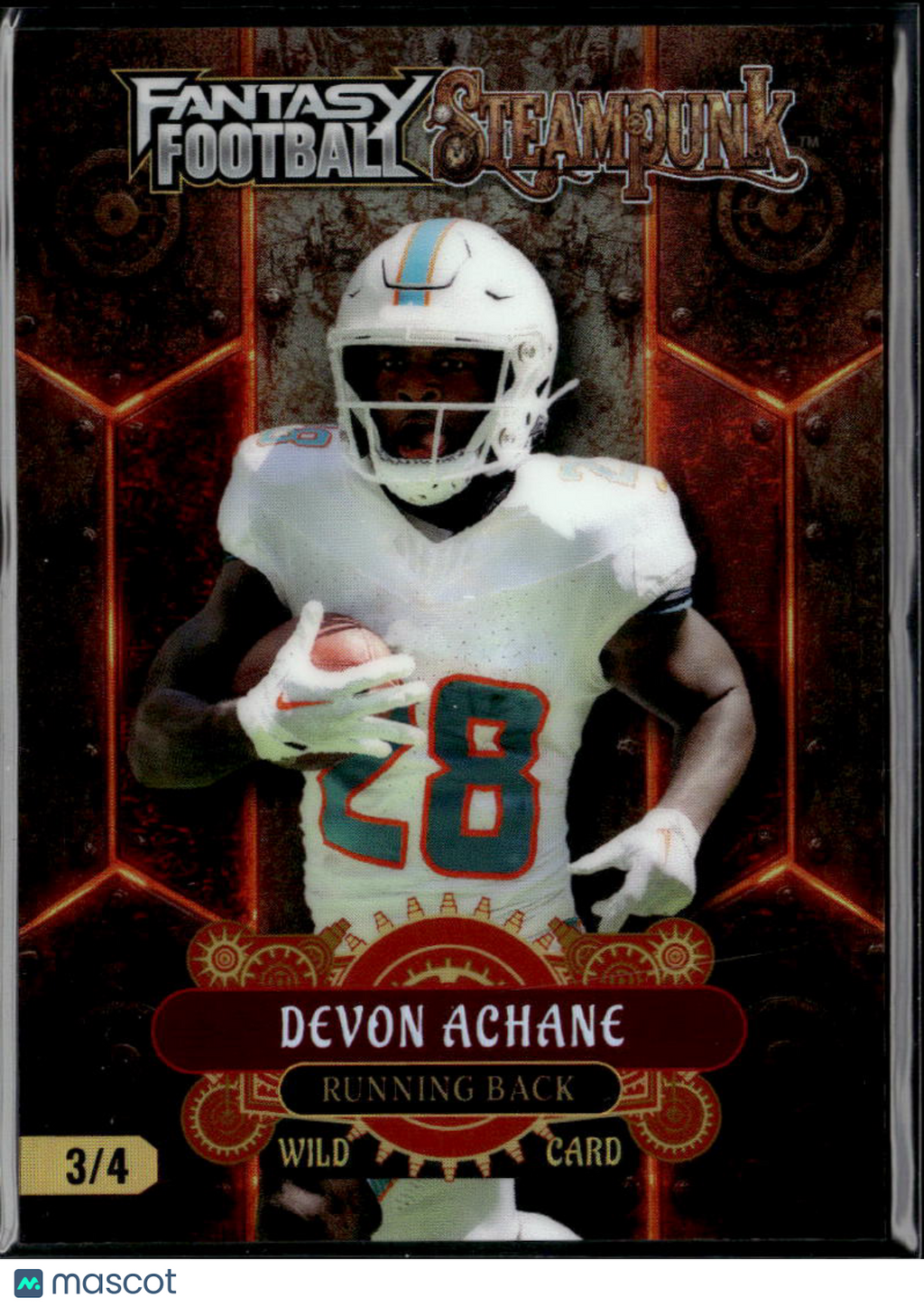 Devon Achane 2026 Wild Card Steampunk Miami Dolphins 3/4