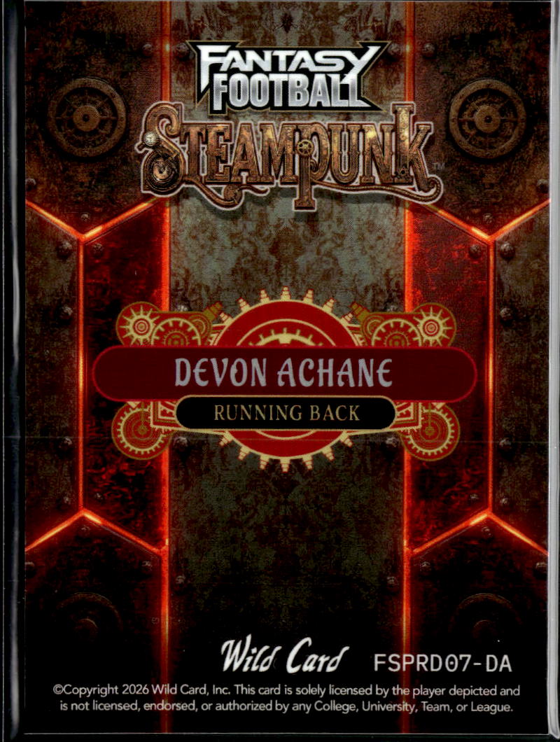Devon Achane 2026 Wild Card Steampunk Miami Dolphins 3/4