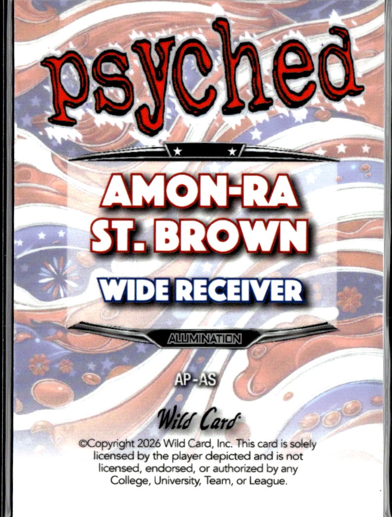 Amon-Ra St. Brown 2026 Wild Card Alumination Psyched 2/3 Detroit Lions
