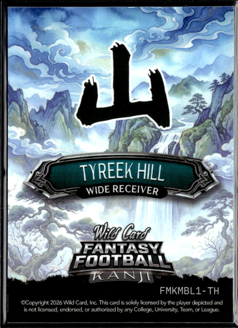 Tyreek Hill 2026 Wild Card Fantasy Football Kanji 2/2 Miami Dolphins