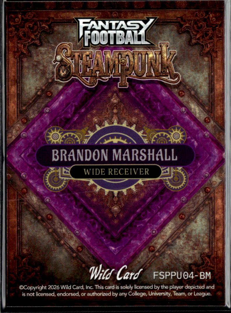 Brandon Marshall 2026 Wild Card Steampunk Purple 5/8 Chicago Bears