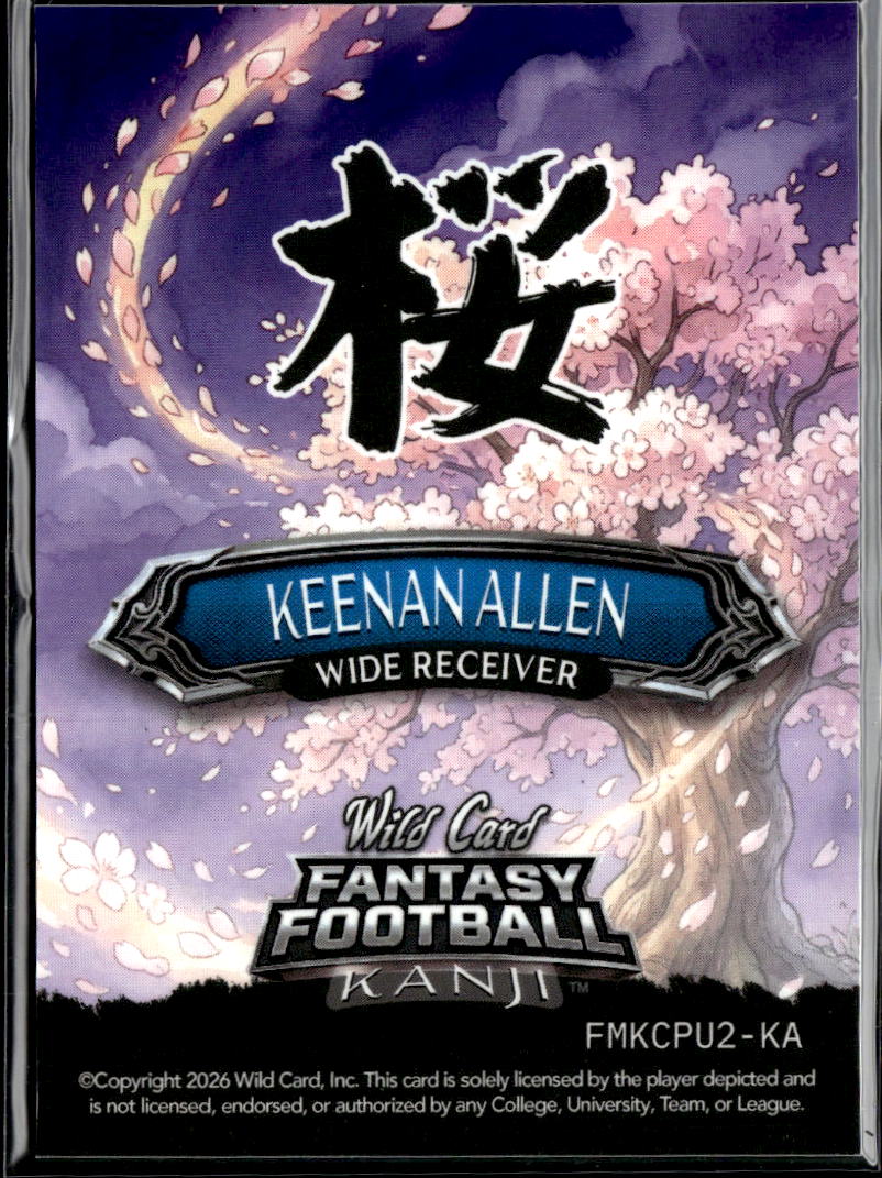 Keenan Allen 2026 Wild Card Fantasy Football Kanji Los Angeles Chargers 1/8