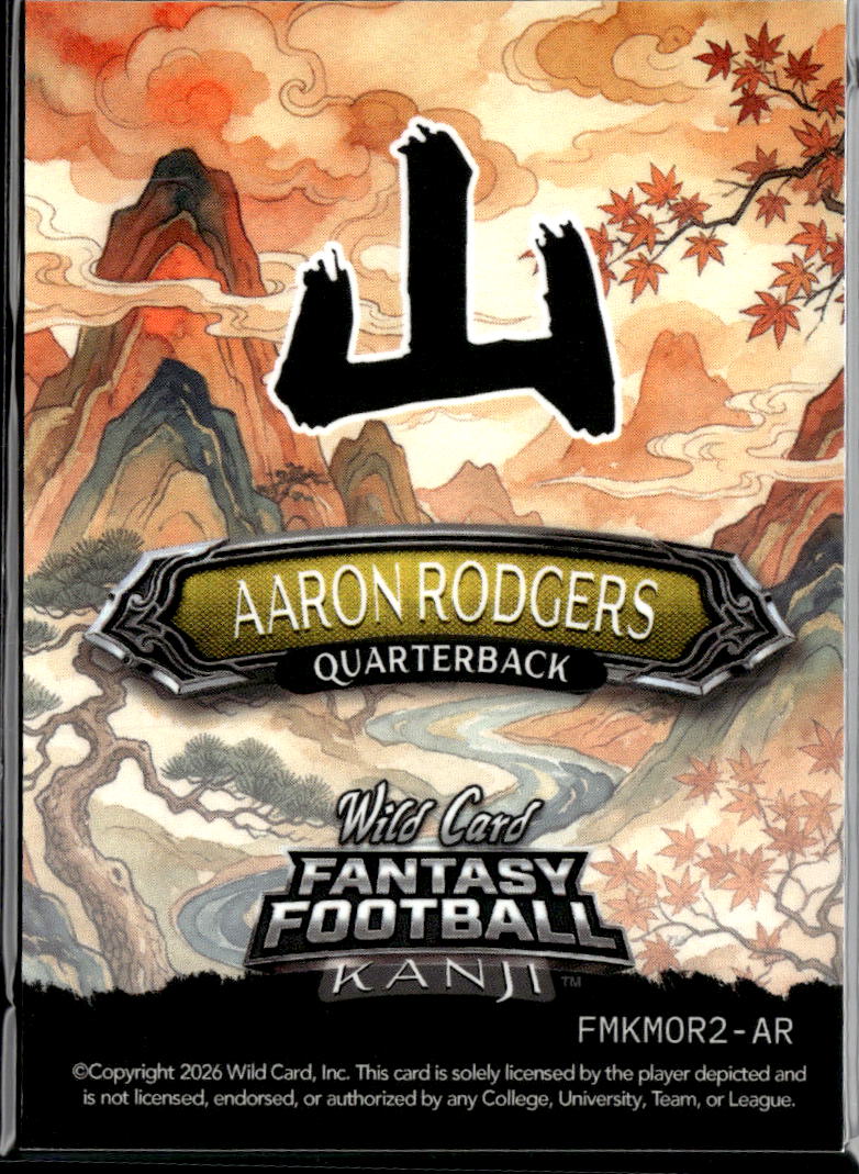 Aaron Rodgers 2026 Wild Card Fantasy Football Kanji Pittsburgh Steelers 5/5
