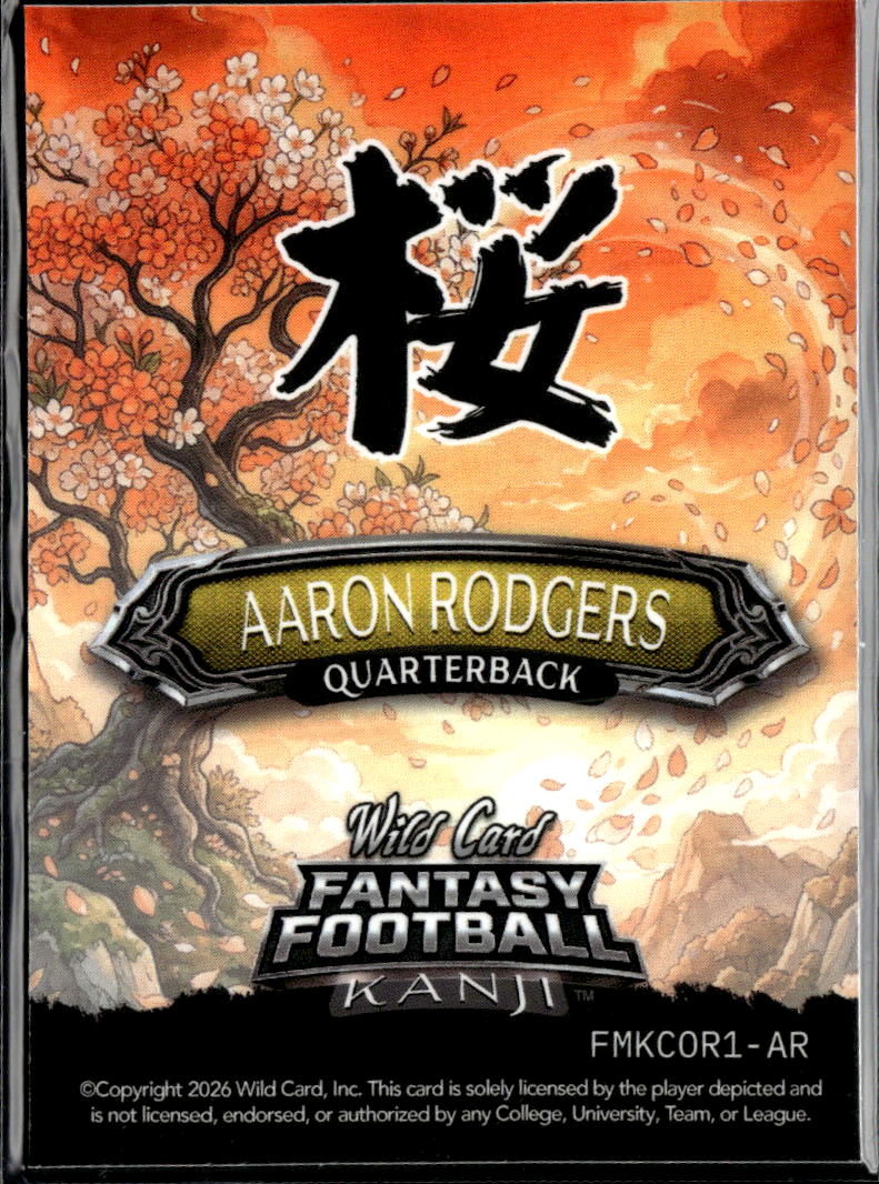 Aaron Rodgers 2026 Wild Card Fantasy Football Kanji Pittsburgh Steelers 6/6