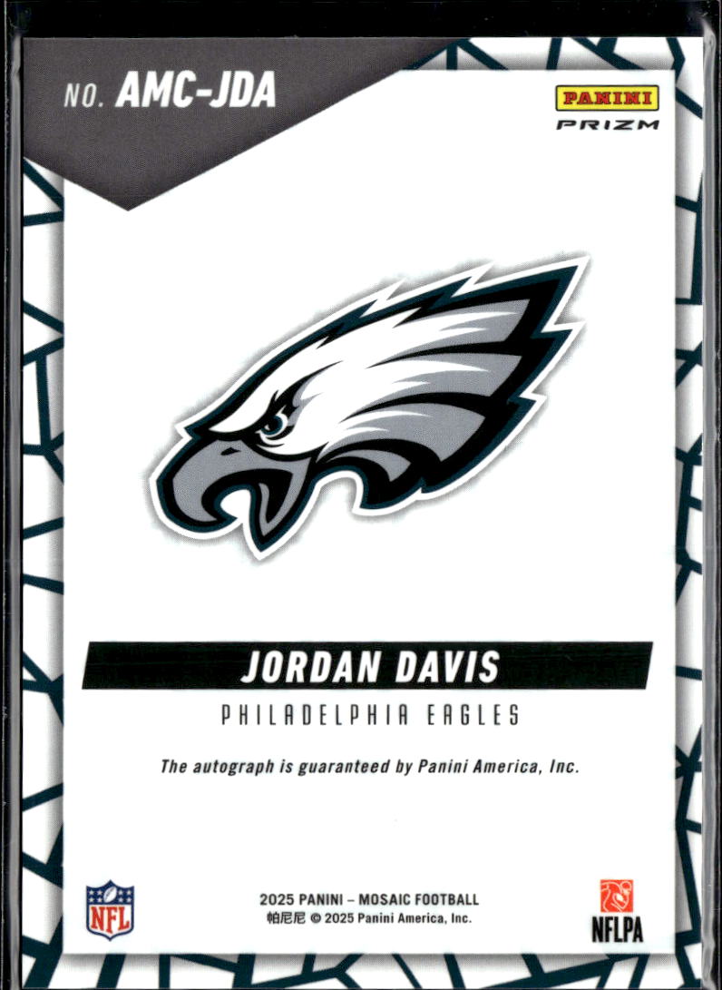 Jordan Davis 2025 Mosaic Auto Autograph Philadelphia Eagles
