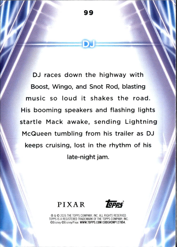 DJ 2026 Topps Pixar Neon Red Diamante SSP 3/5 Lightning Mcqueen #99